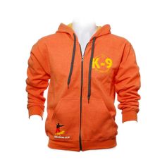 Veste pullover Julius-K9 à fermeture éclair et capuche orange