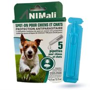 Pipettes antiparasitaires Spot-on 1 mL pour chiens ou chats au diméthicone
